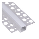 Aluminium LED profile for plasterboard + cover + end caps | 2m