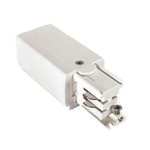 Left-hand end supply white - for 3-phase busbar